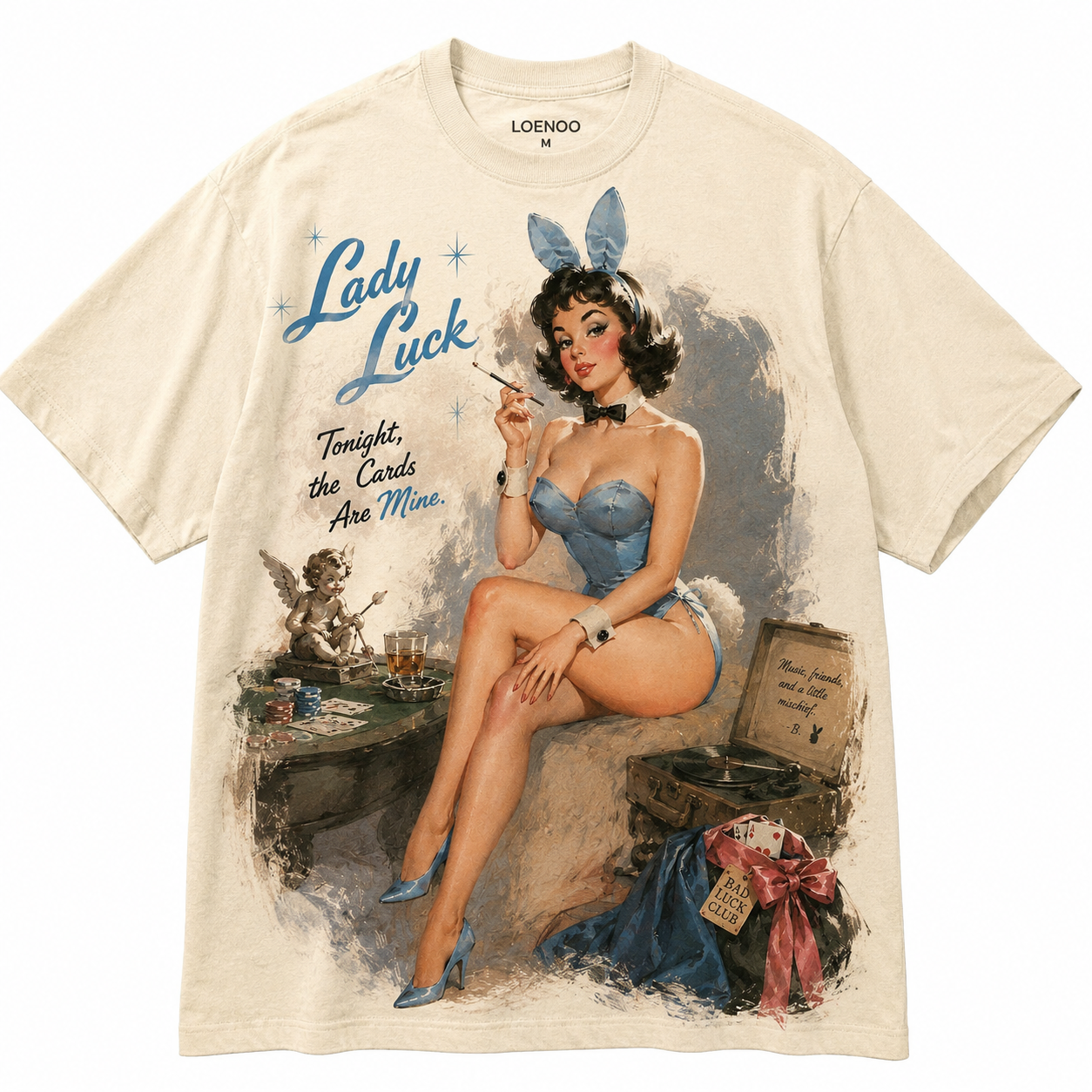 Lady Luck Vintage Pin-Up Graphic Tee