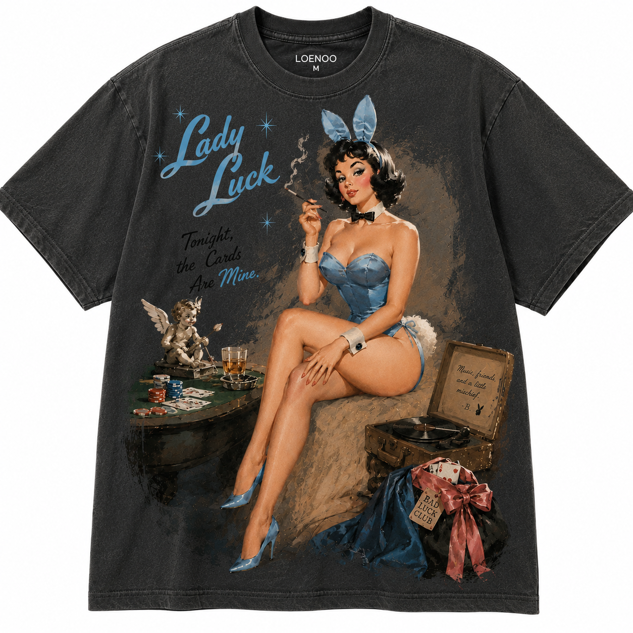 Lady Luck Vintage Pin-Up Graphic Tee