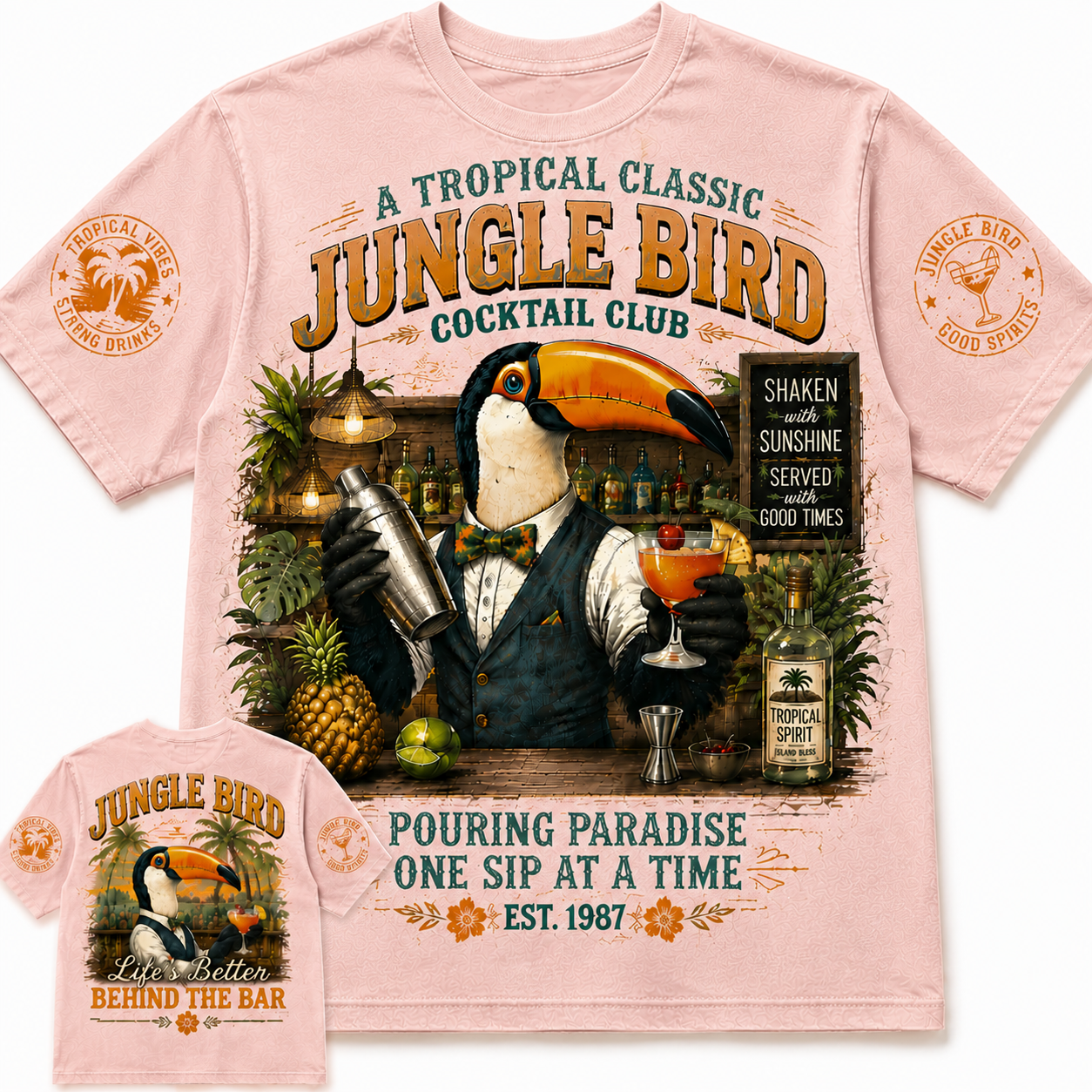 Jungle Bird Cocktail Club Vintage Graphic Tee