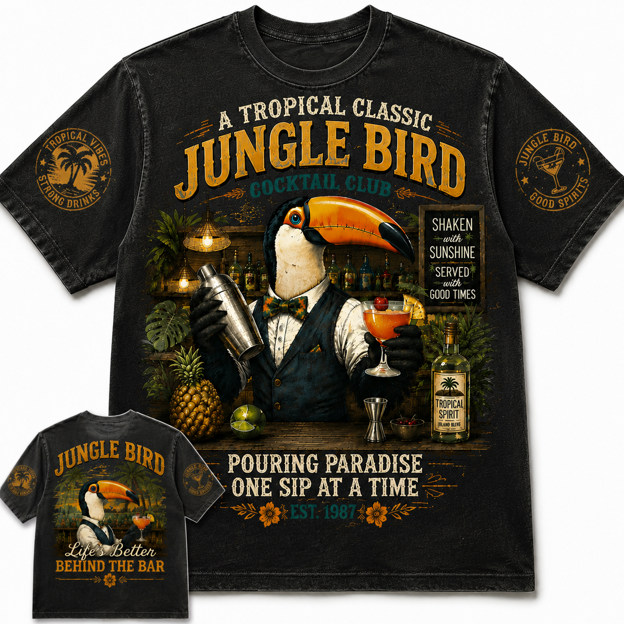 Jungle Bird Cocktail Club Vintage Graphic Tee