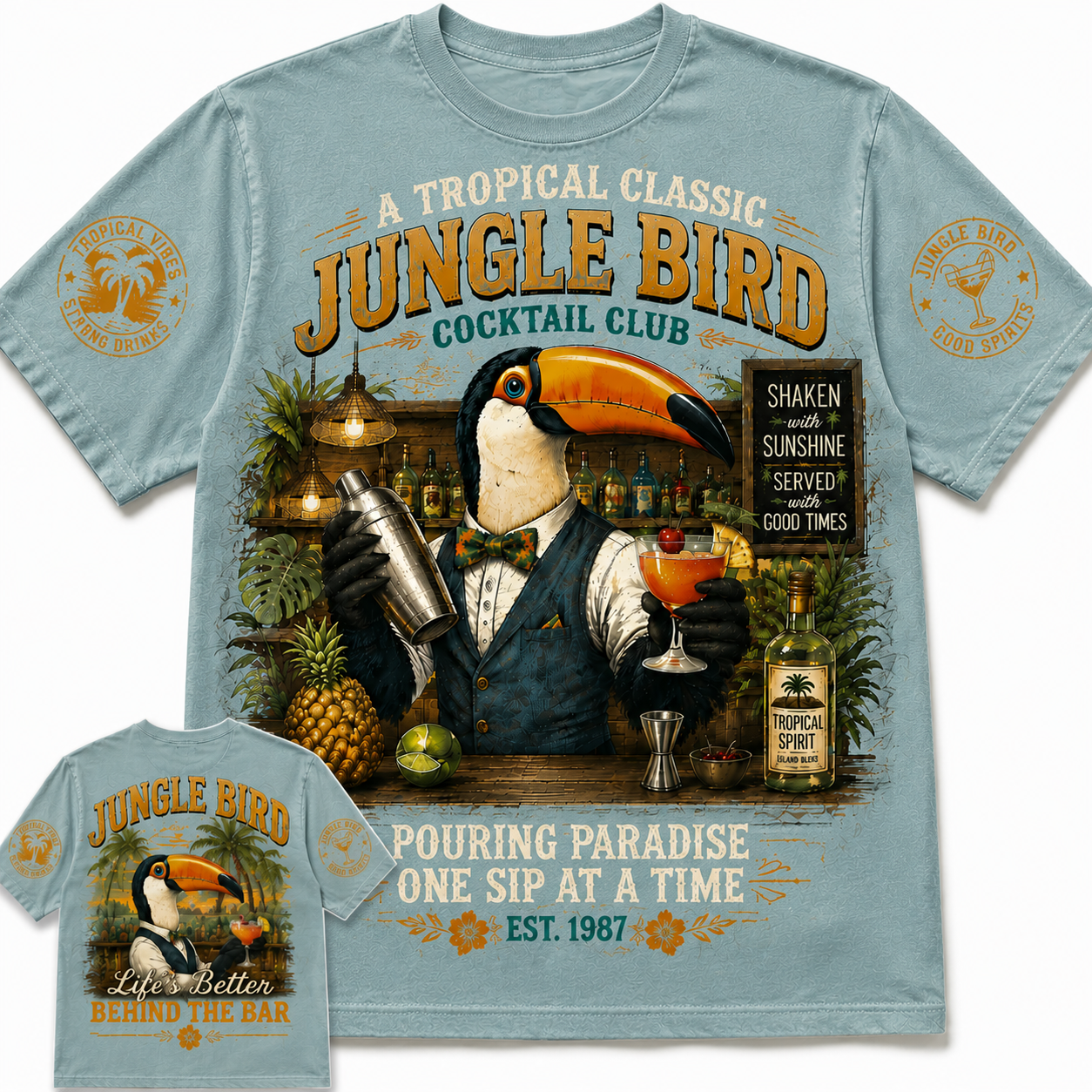 Jungle Bird Cocktail Club Vintage Graphic Tee