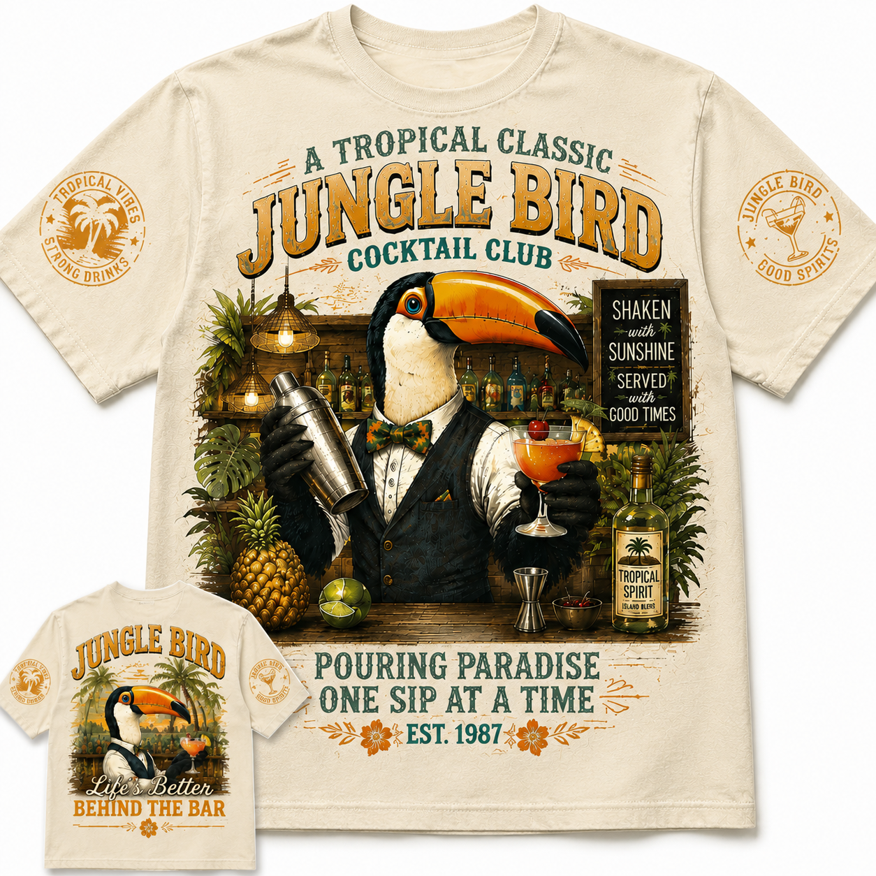 Jungle Bird Cocktail Club Vintage Graphic Tee