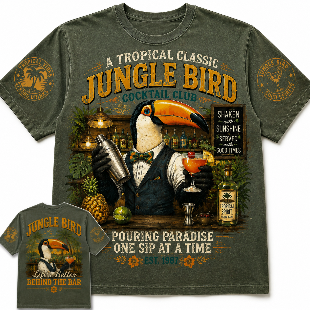 Jungle Bird Cocktail Club Vintage Graphic Tee