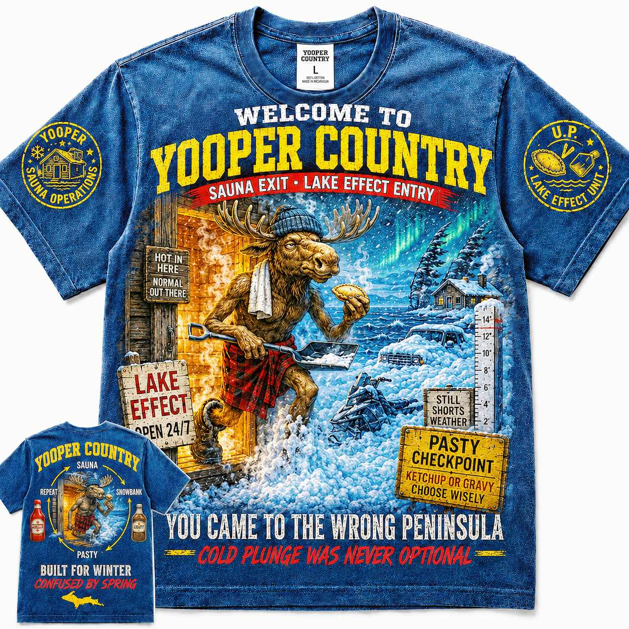 Yooper Country Wrong Peninsula Ostrich T-Shirt