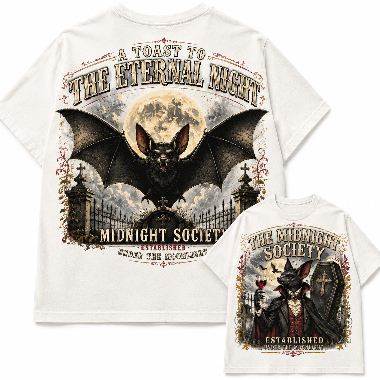 The Midnight Society Vintage Vampire Bat Graphic Tee