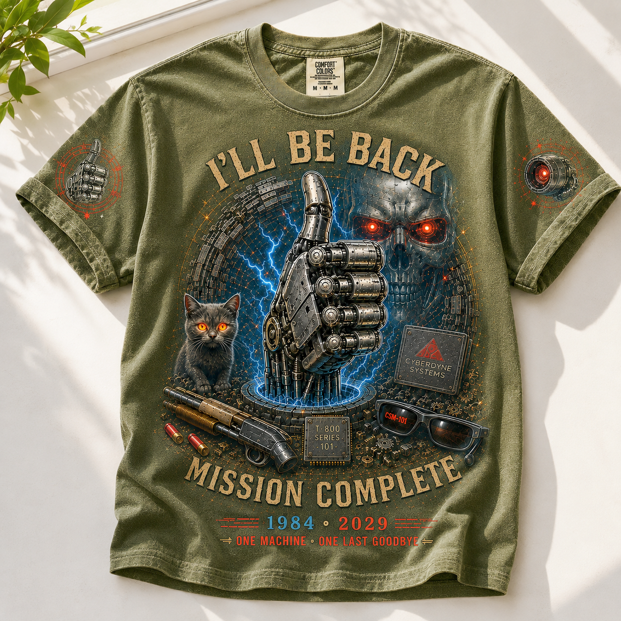 I'll Be Back Cybernetic Cat T-Shirt