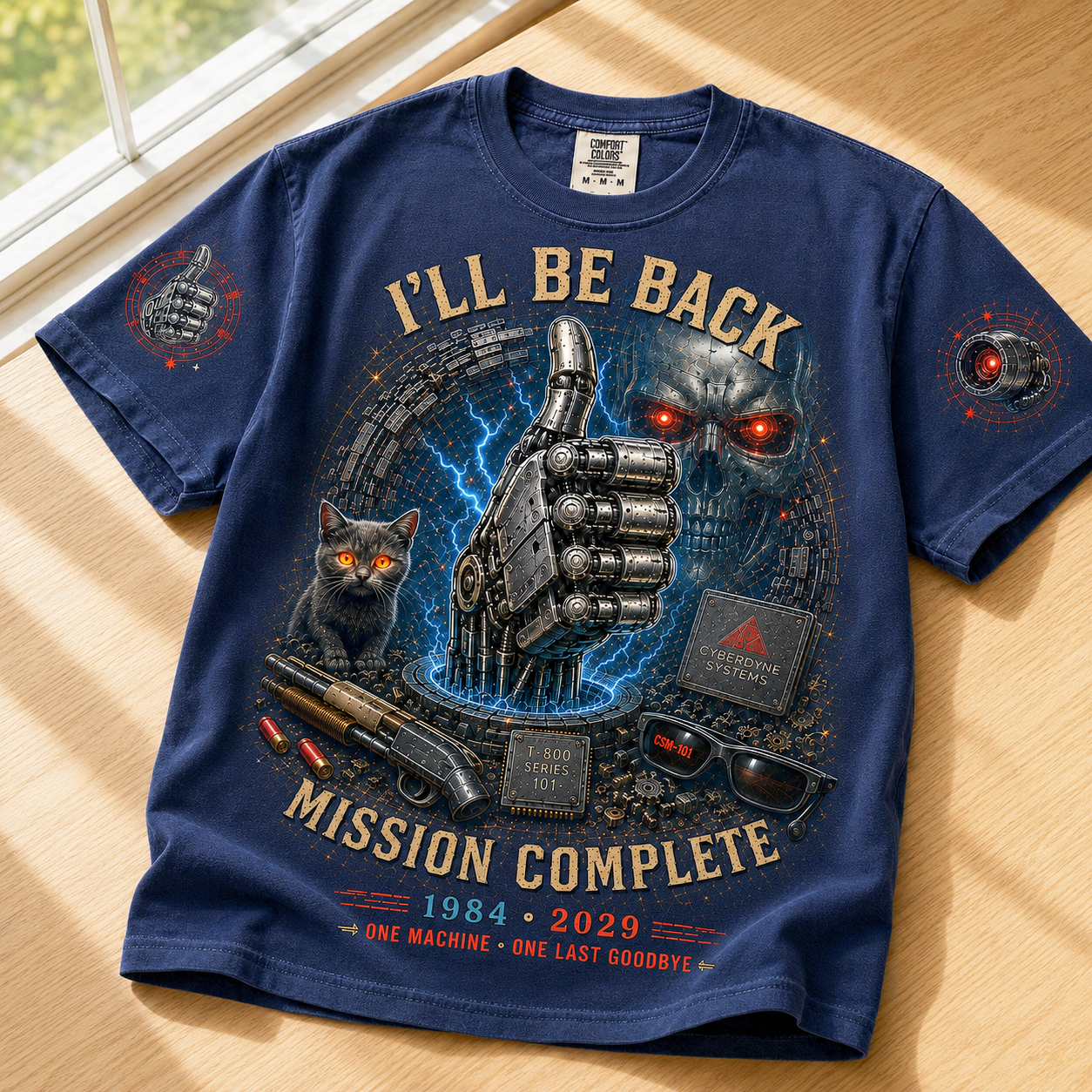 I'll Be Back Cybernetic Cat T-Shirt
