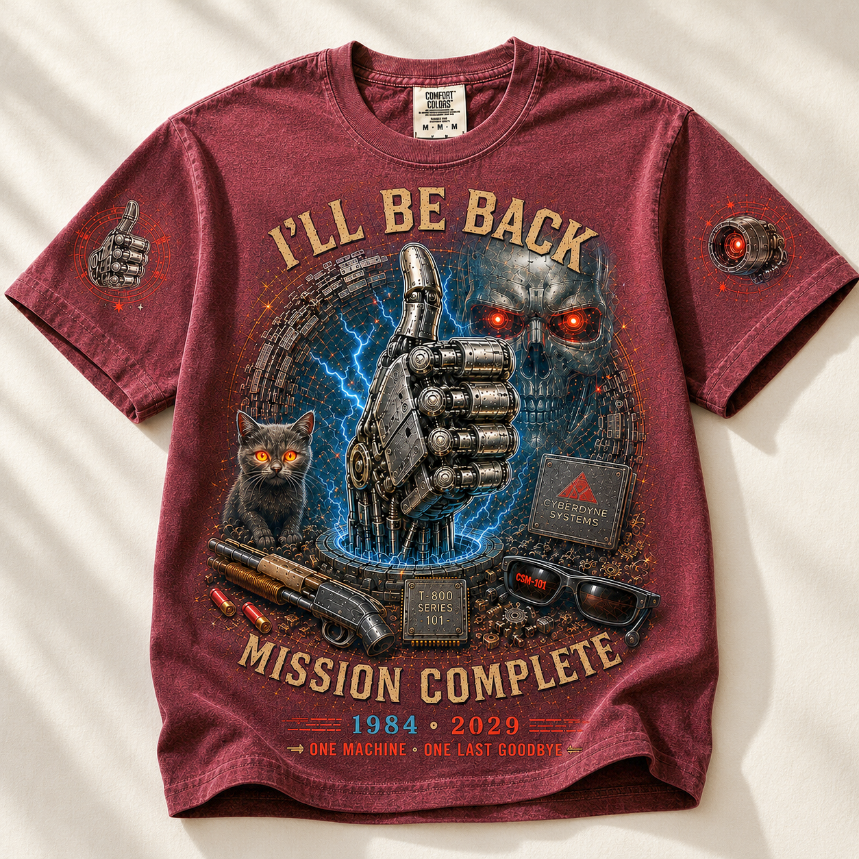 I'll Be Back Cybernetic Cat T-Shirt