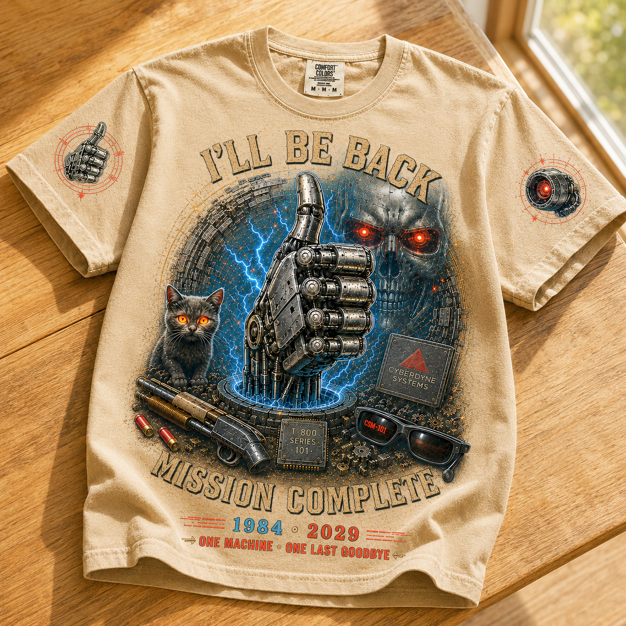 I'll Be Back Cybernetic Cat T-Shirt