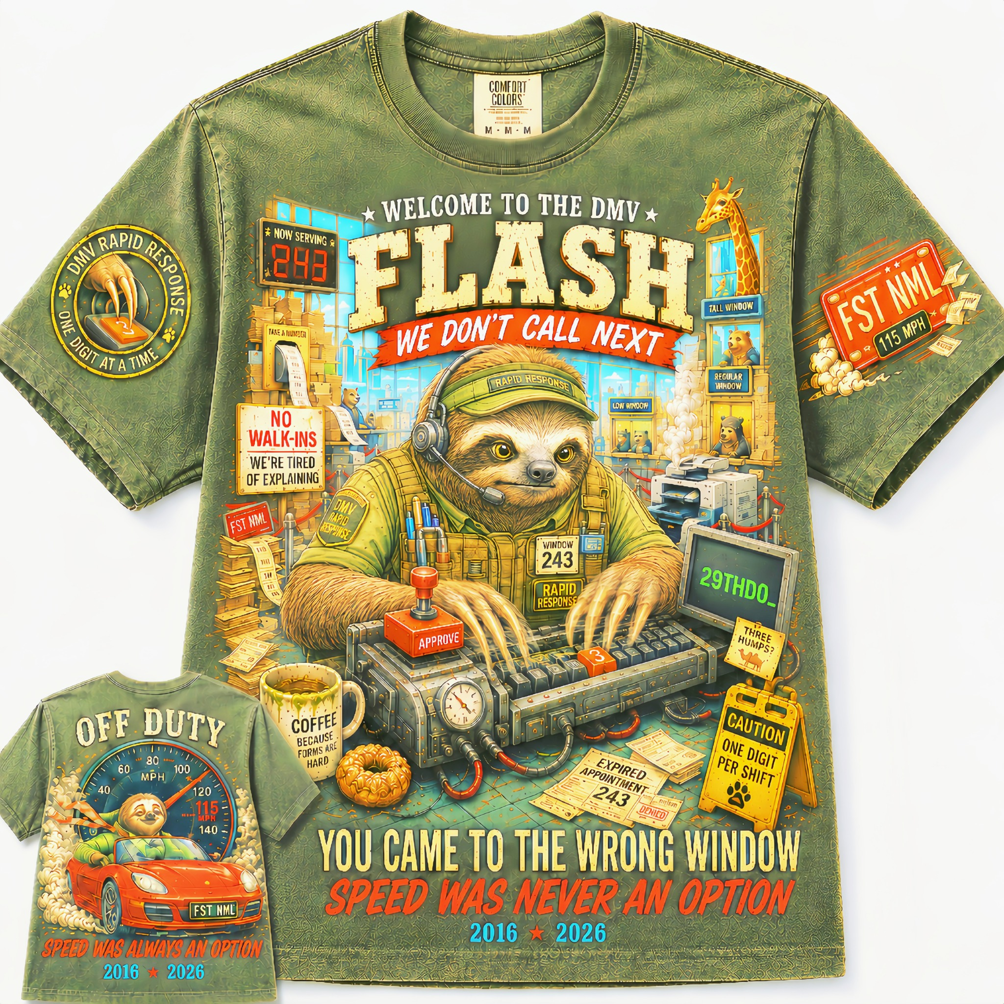 DMV Flash Wrong Window Raccoon T-Shirt