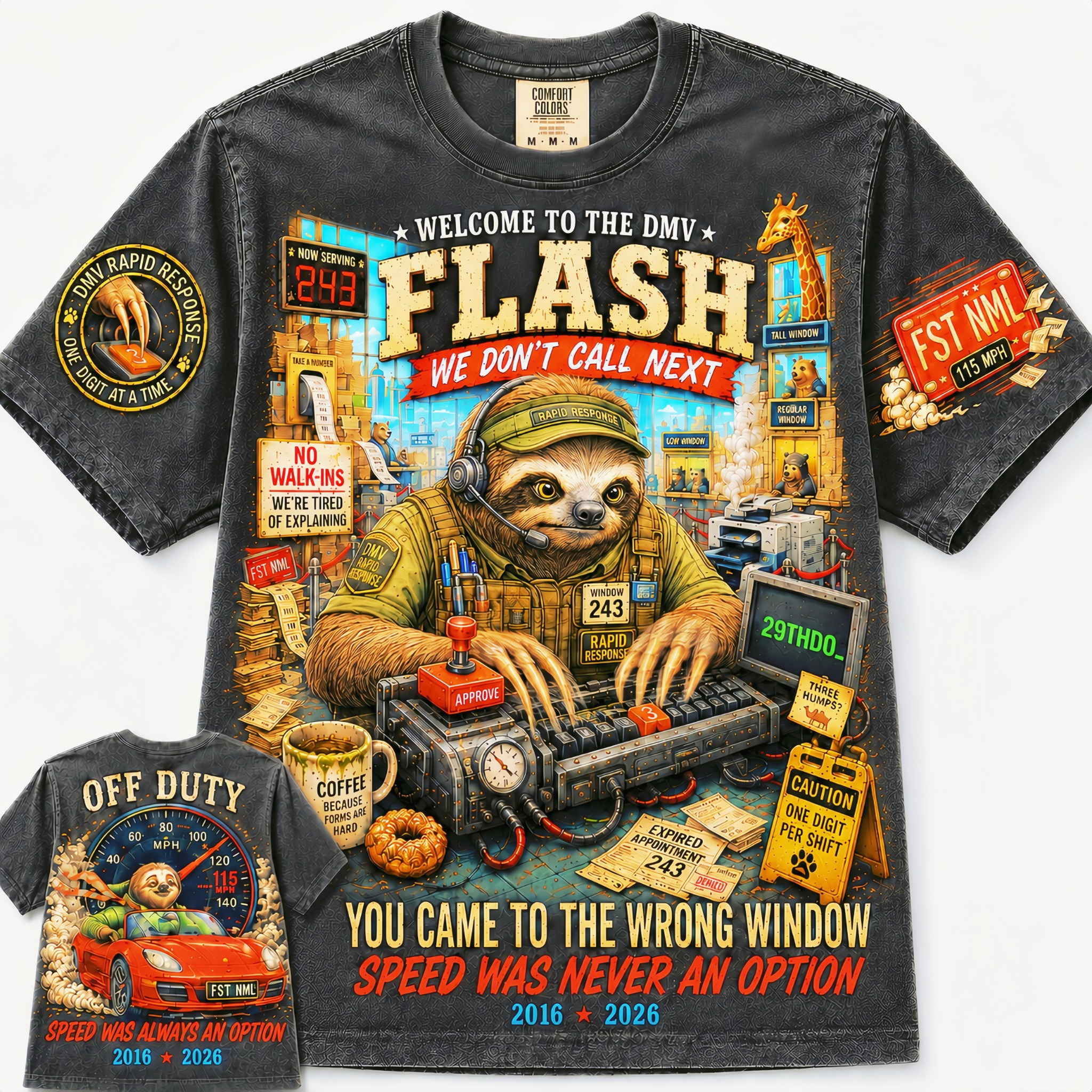 DMV Flash Wrong Window Raccoon T-Shirt