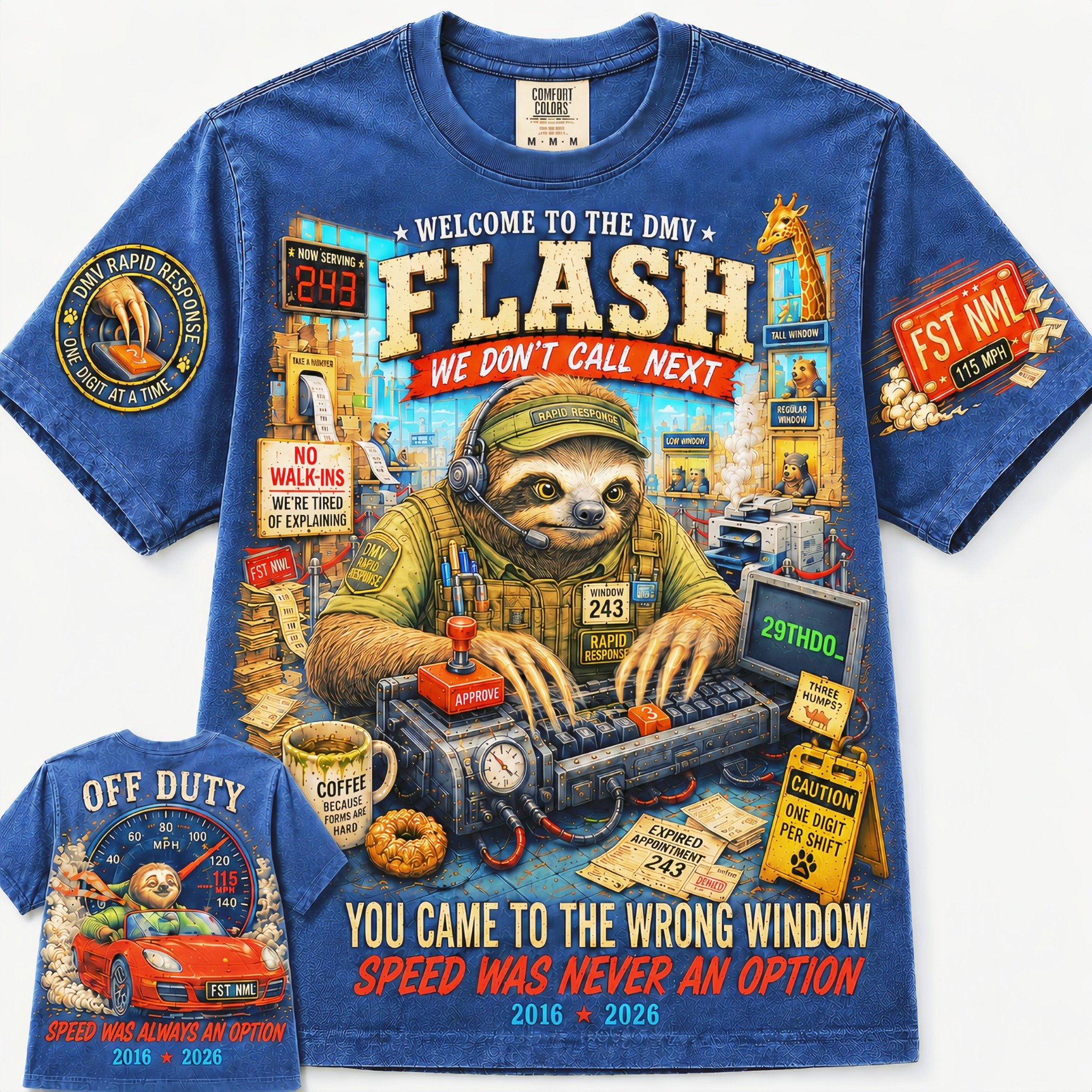 DMV Flash Wrong Window Raccoon T-Shirt