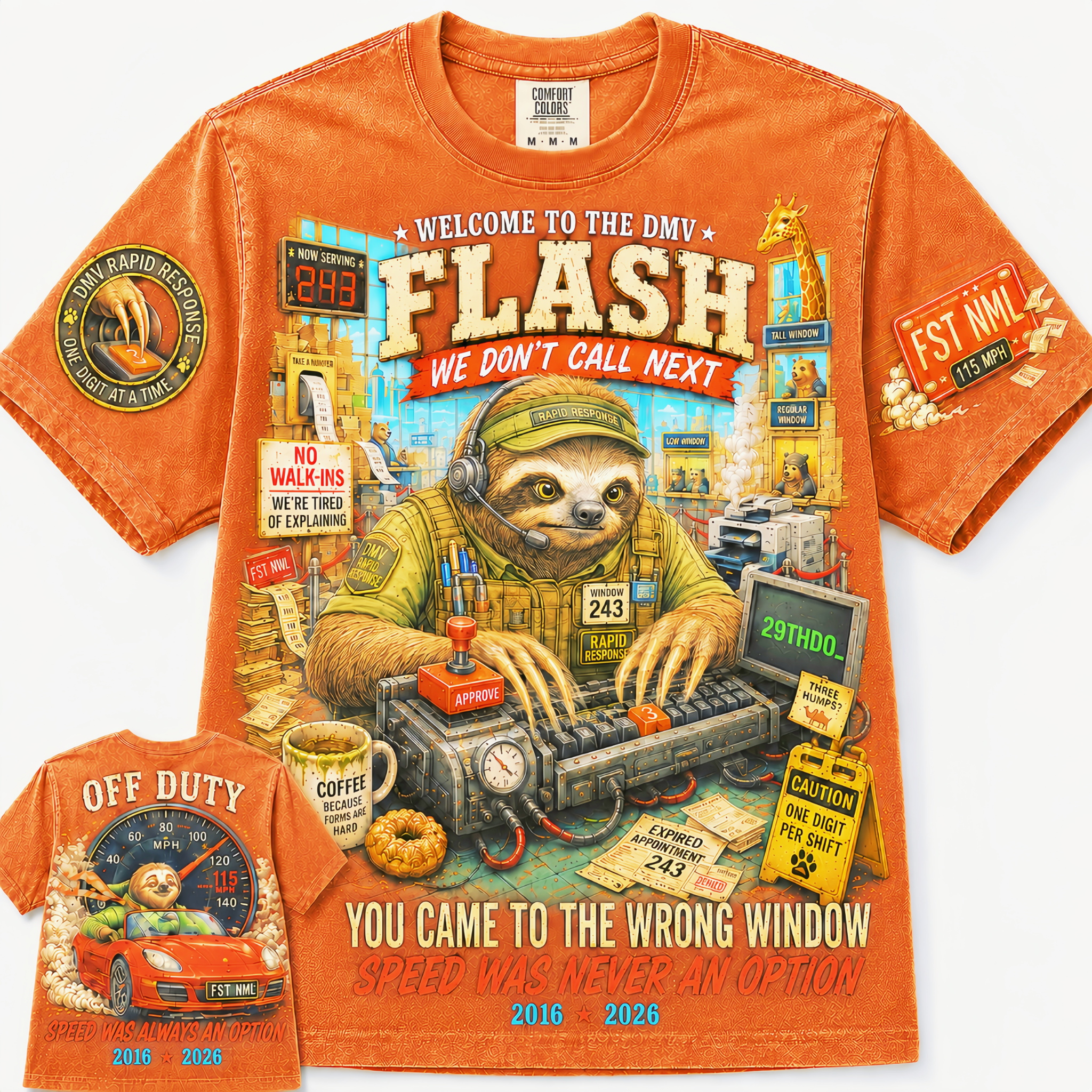DMV Flash Wrong Window Raccoon T-Shirt