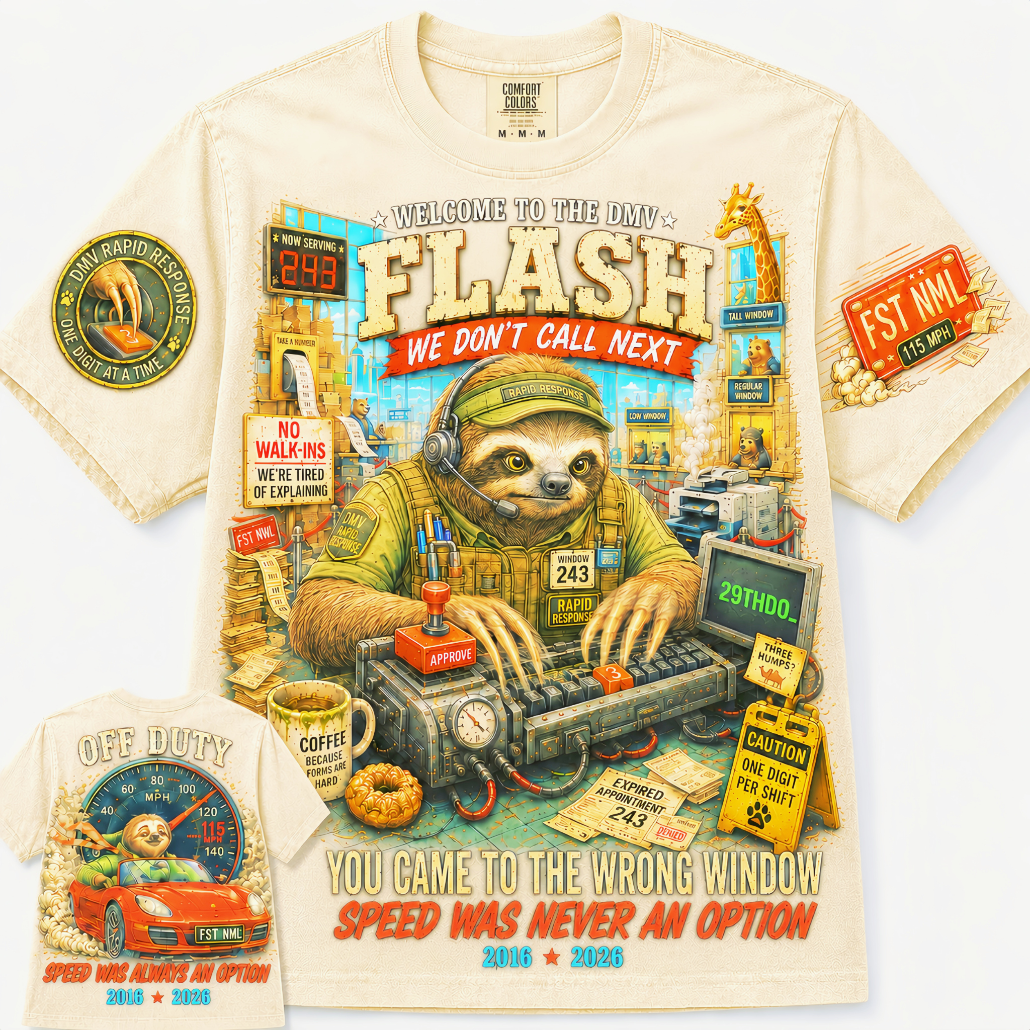 DMV Flash Wrong Window Raccoon T-Shirt