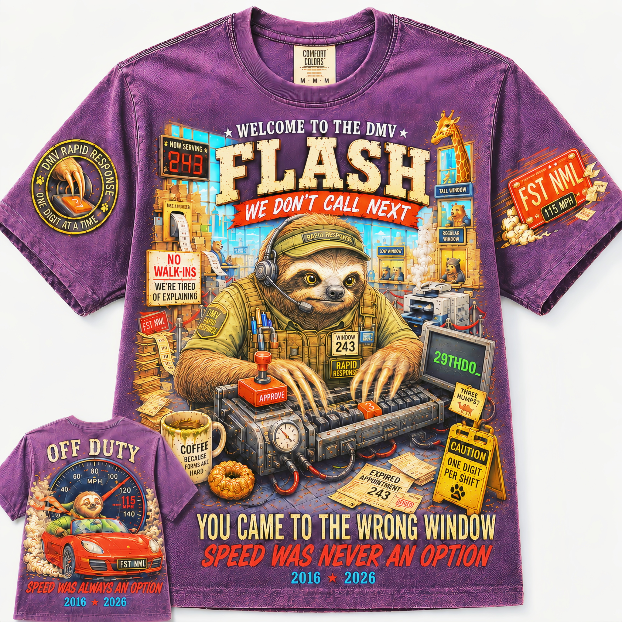 DMV Flash Wrong Window Raccoon T-Shirt