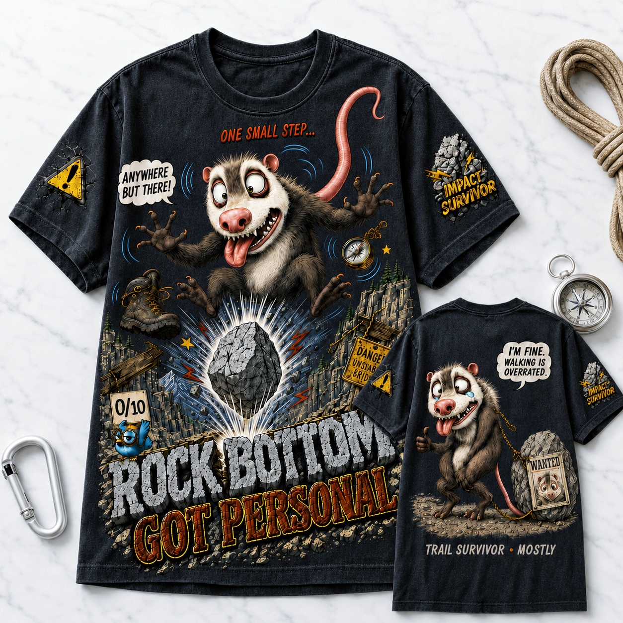 Rock Bottom Got Personal Funny Possum Tee