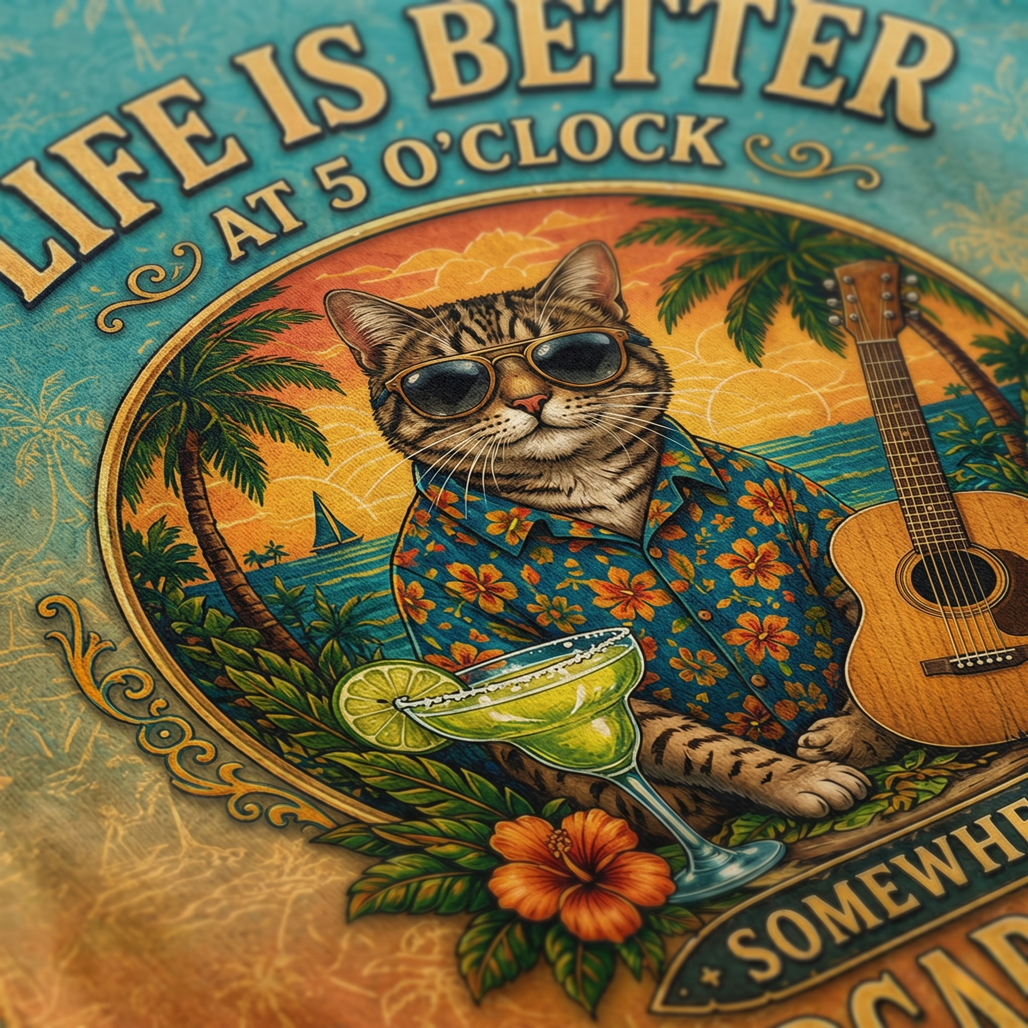 Margaritaville Beach Cat T-Shirt