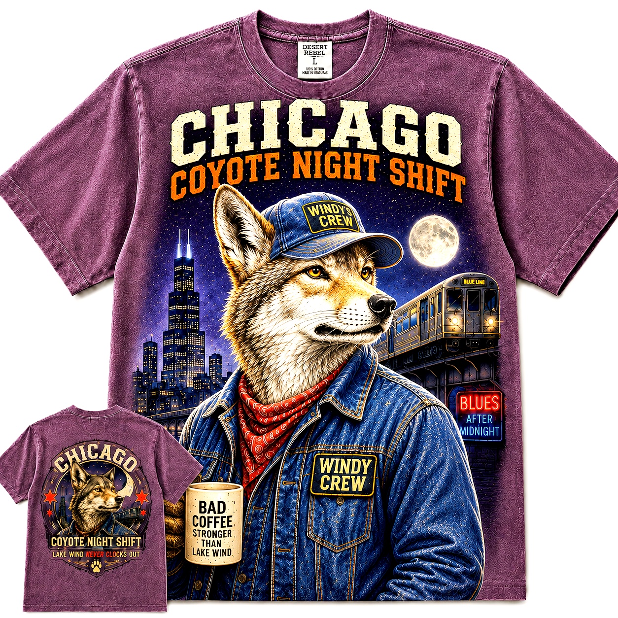 Chicago Coyote Night Shift Tee