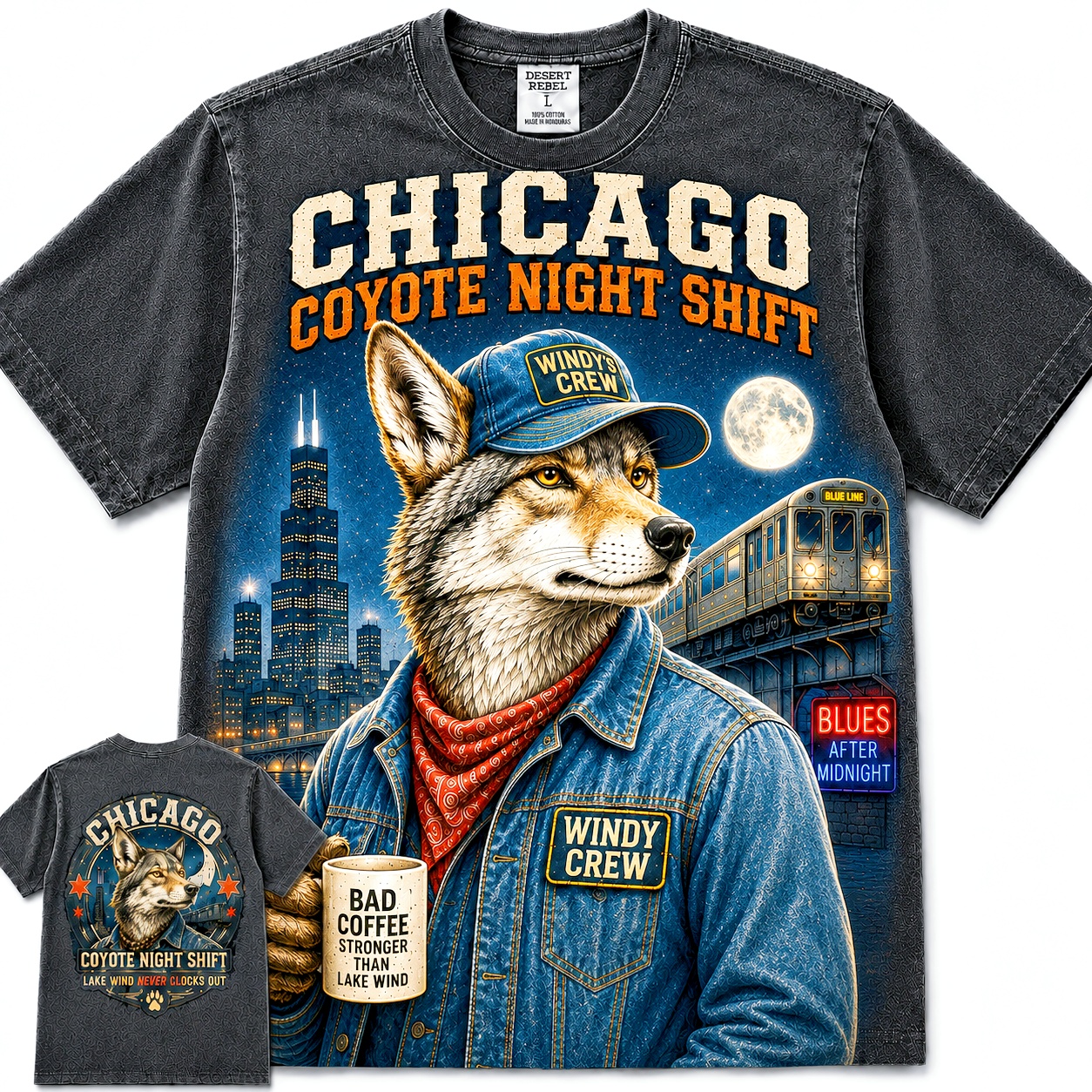 Chicago Coyote Night Shift Tee