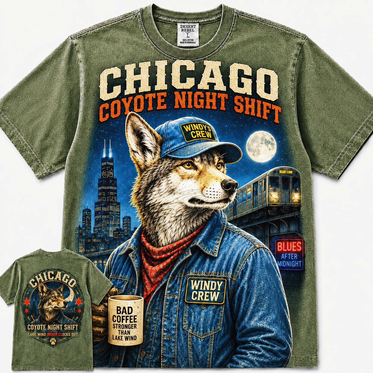 Chicago Coyote Night Shift Tee