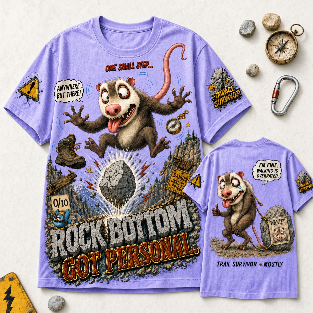 Rock Bottom Got Personal Funny Possum Tee