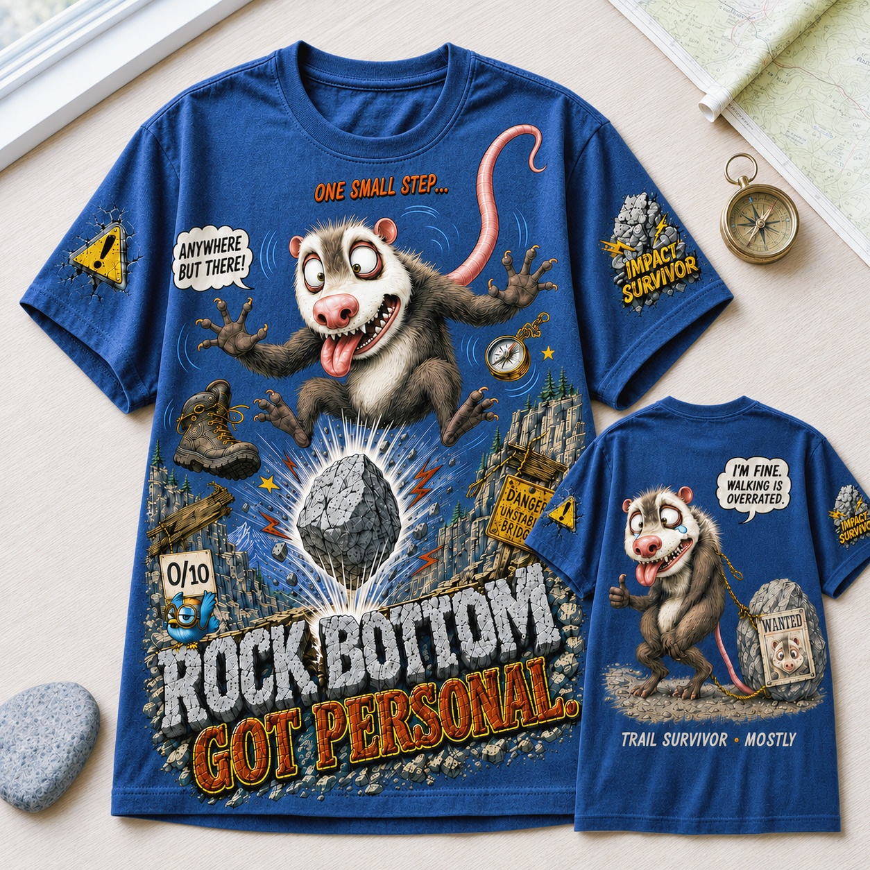 Rock Bottom Got Personal Funny Possum Tee