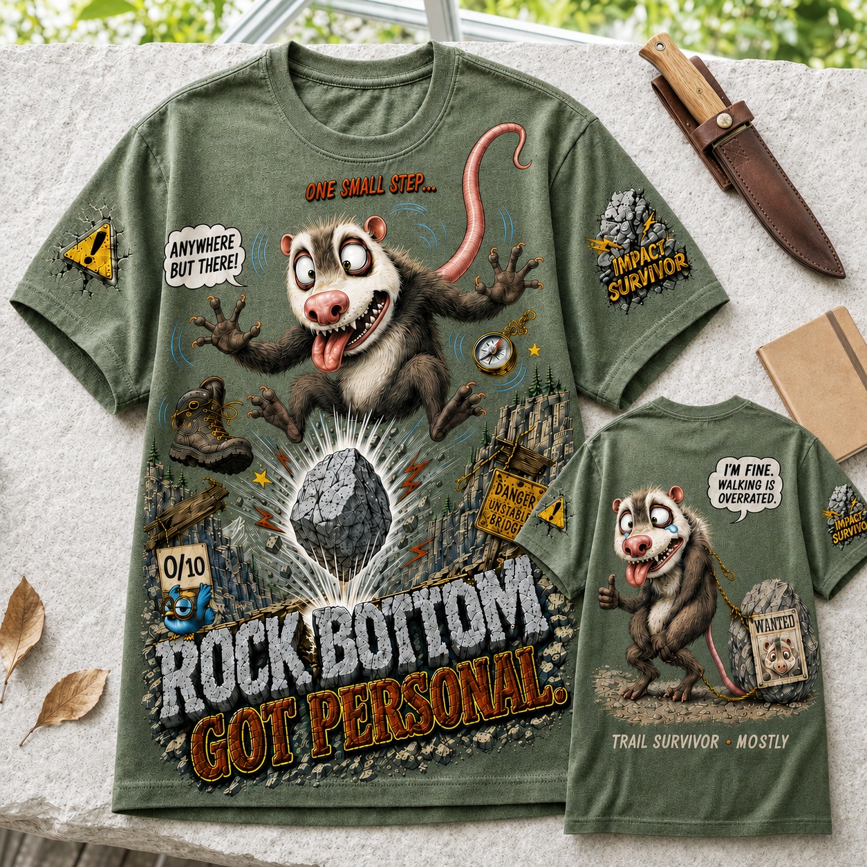 Rock Bottom Got Personal Funny Possum Tee