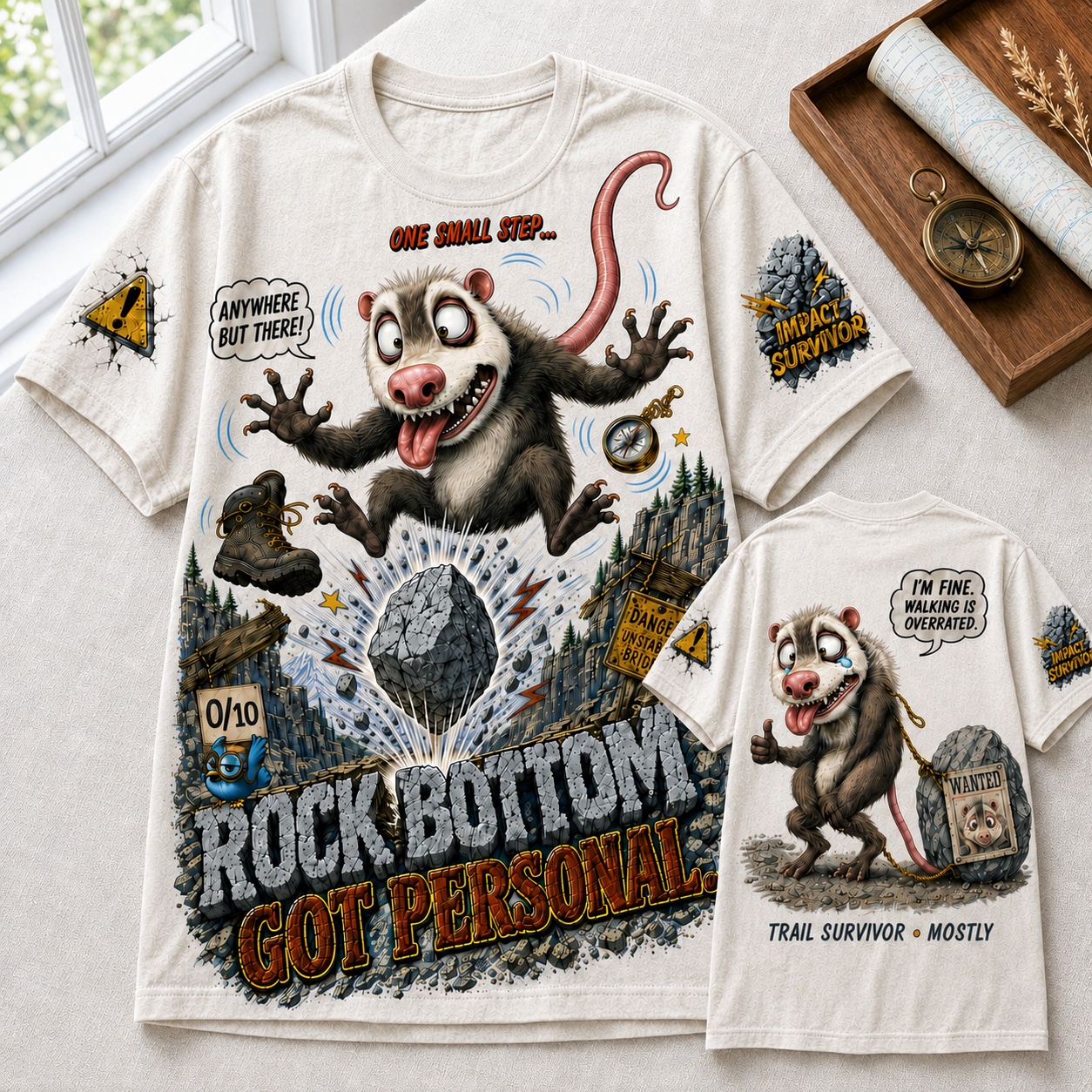 Rock Bottom Got Personal Funny Possum Tee