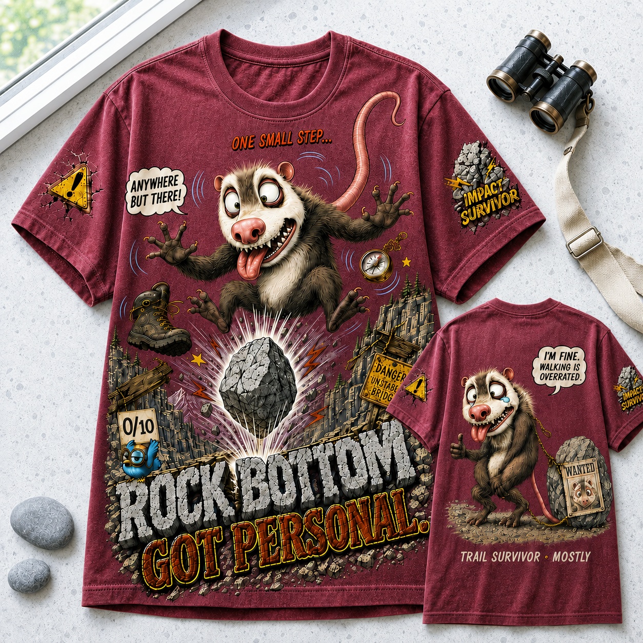 Rock Bottom Got Personal Funny Possum Tee