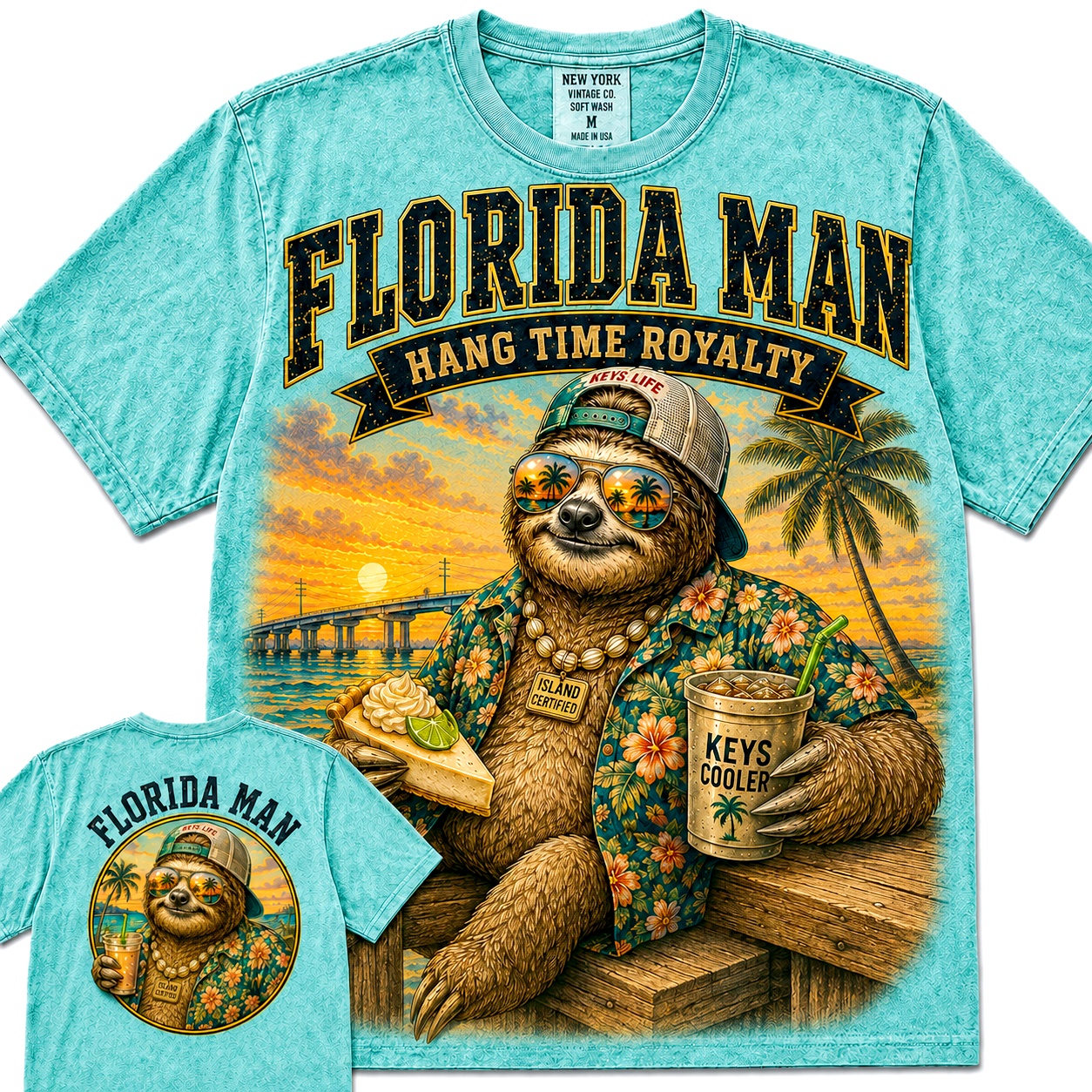 Florida Man Sloth Keys Tee