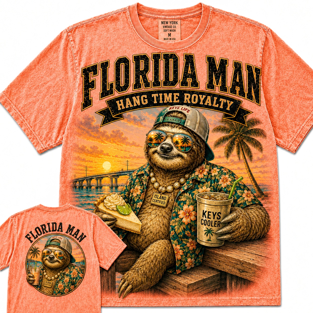 Florida Man Sloth Keys Tee