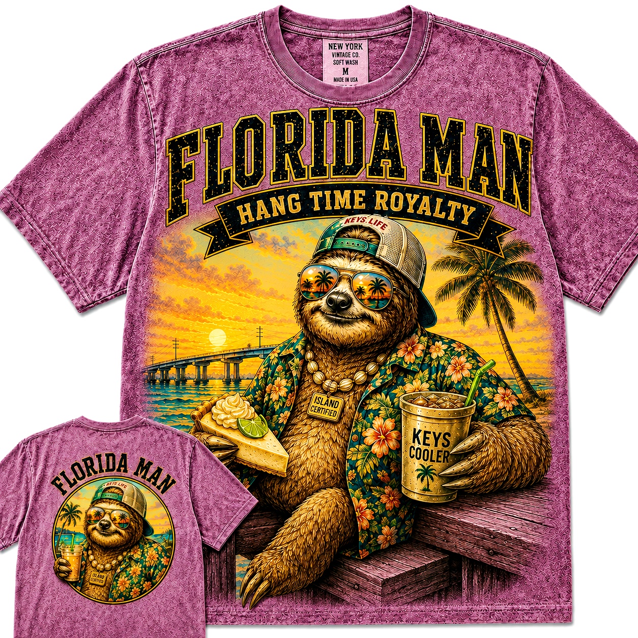 Florida Man Sloth Keys Tee