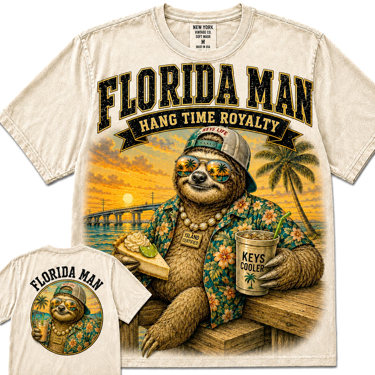 Florida Man Sloth Keys Tee