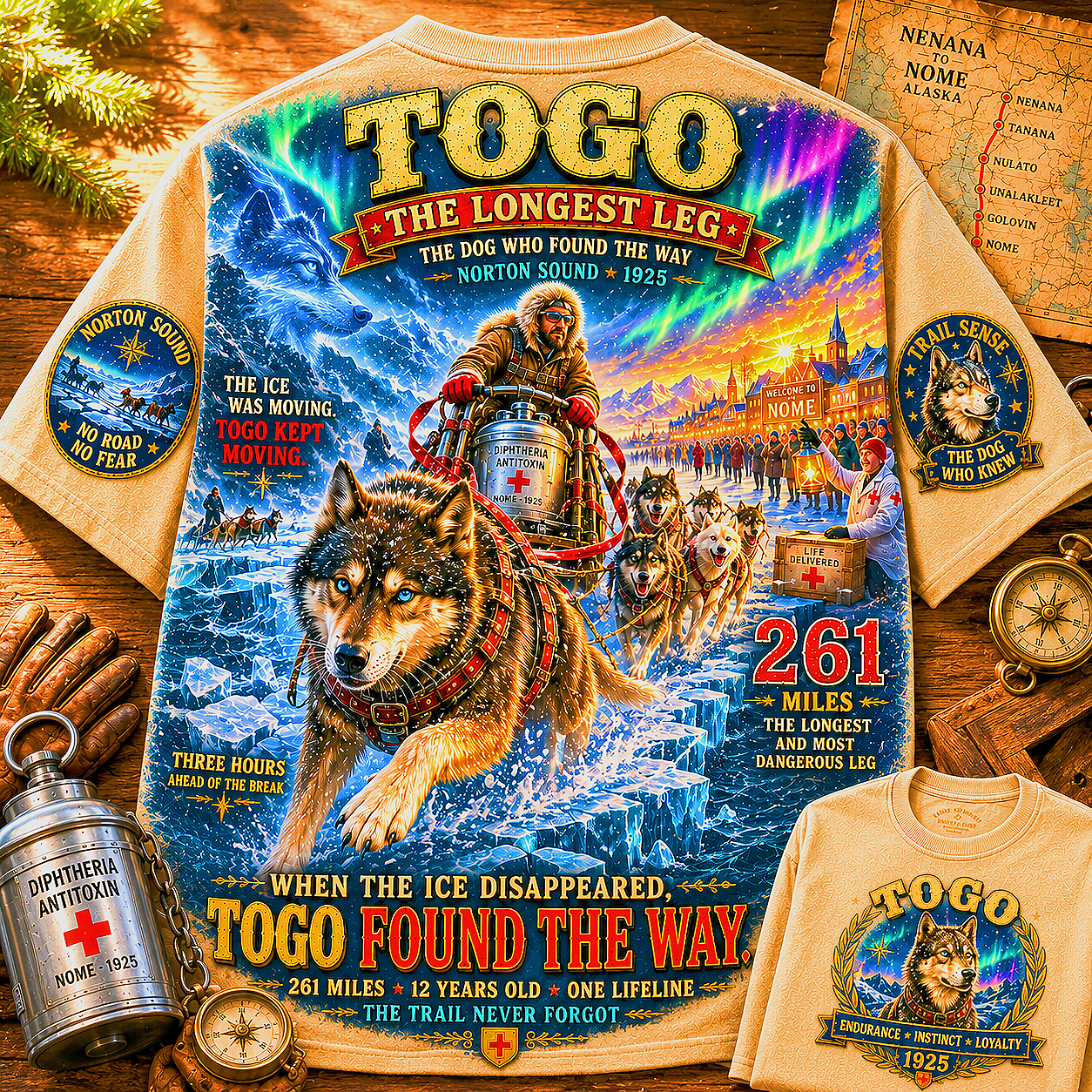 Togo The Longest Leg 1925 Serum Run T-Shirt