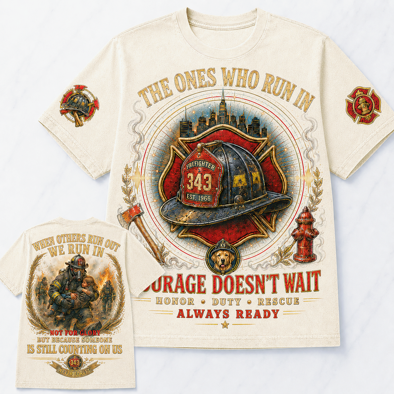The Ones Who Run In Firefighter Tribute T-Shirt