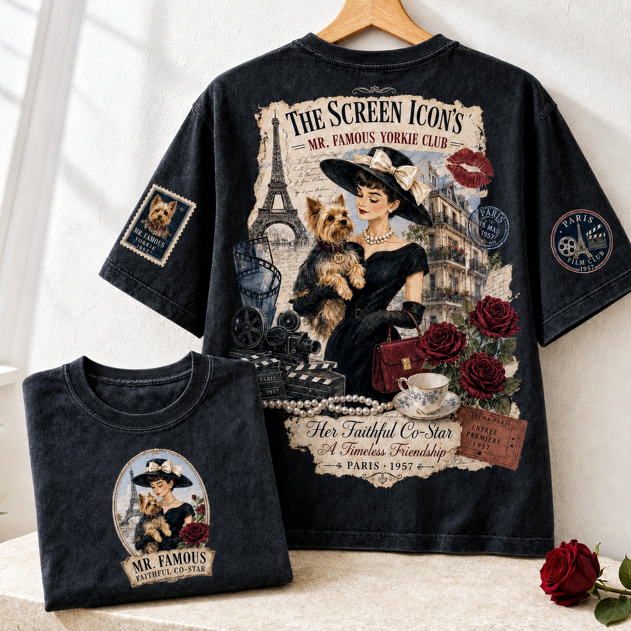 Audrey Hepburn Yorkie Tribute Tee