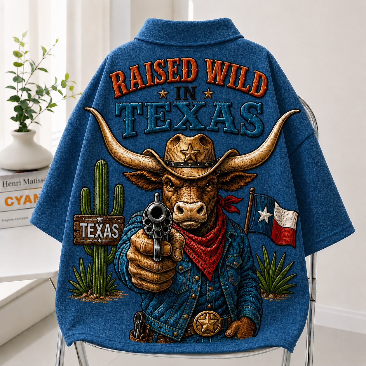 Raised Wild In Texas Oversized Polo