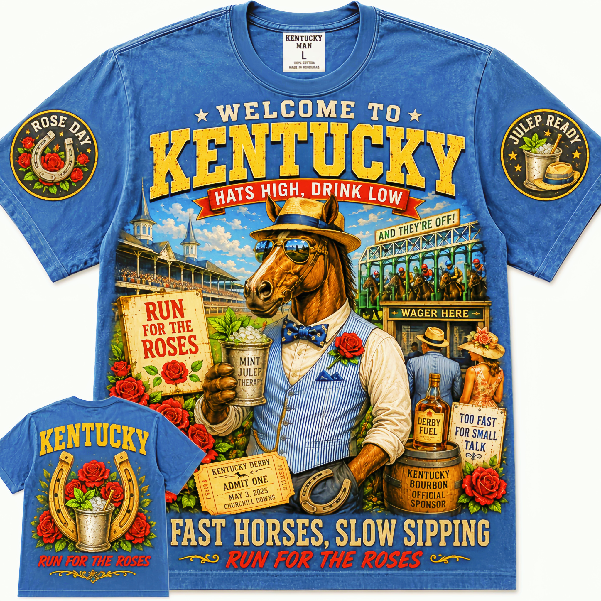 Kentucky Fast Horses Slow Sipping T-Shirt