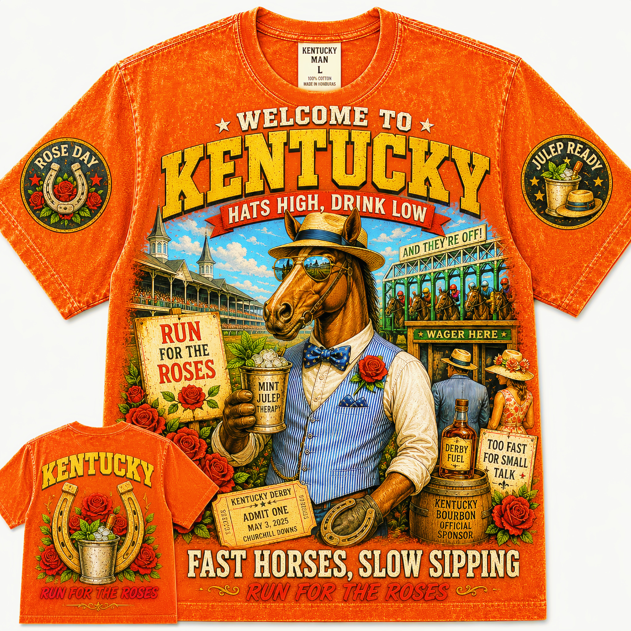 Kentucky Fast Horses Slow Sipping T-Shirt