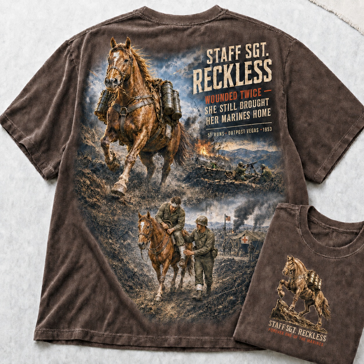 Staff Sergeant Reckless War Horse Tribute Tee