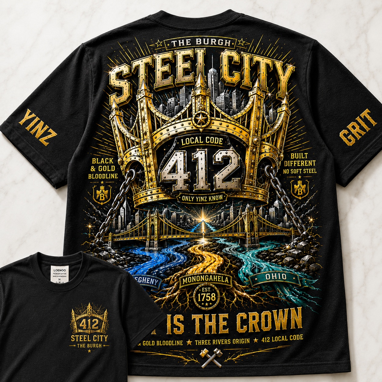 Pittsburgh Steel City 412 Graphic Tee
