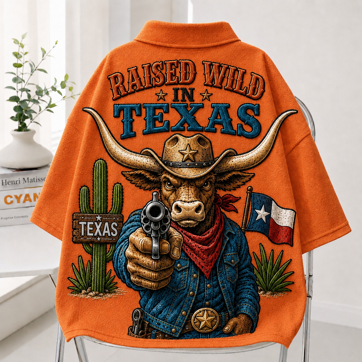 Raised Wild In Texas Oversized Polo