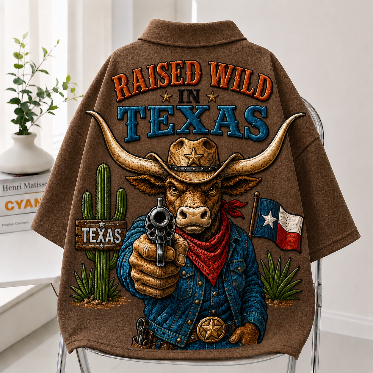 Raised Wild In Texas Oversized Polo