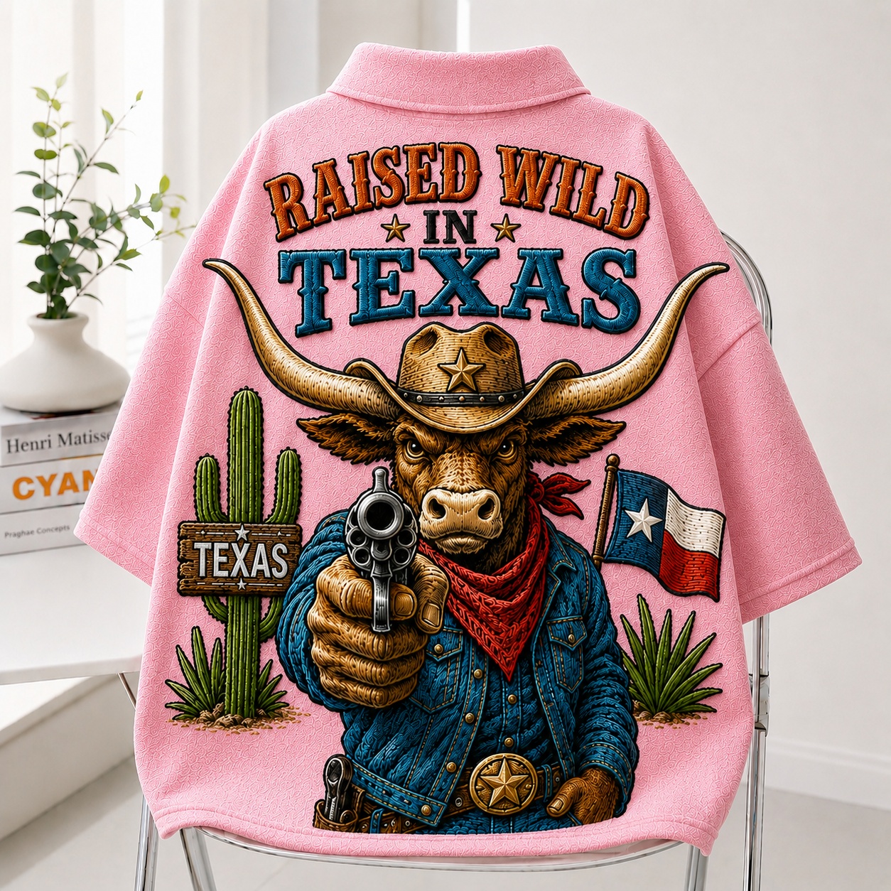 Raised Wild In Texas Oversized Polo