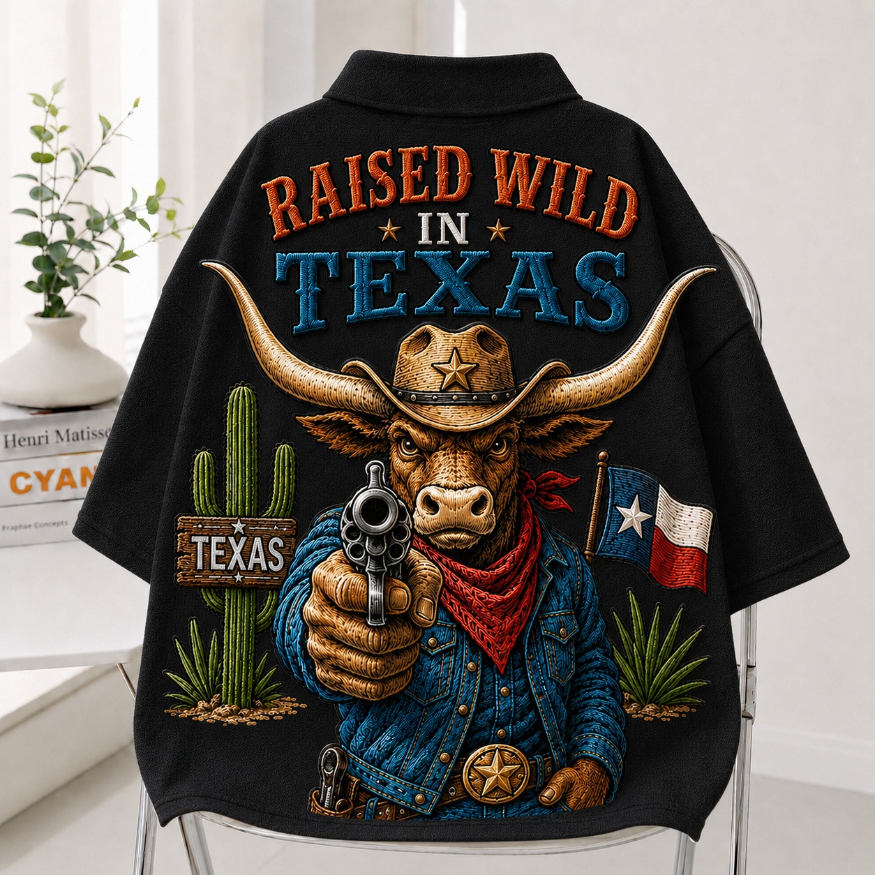 Raised Wild In Texas Oversized Polo