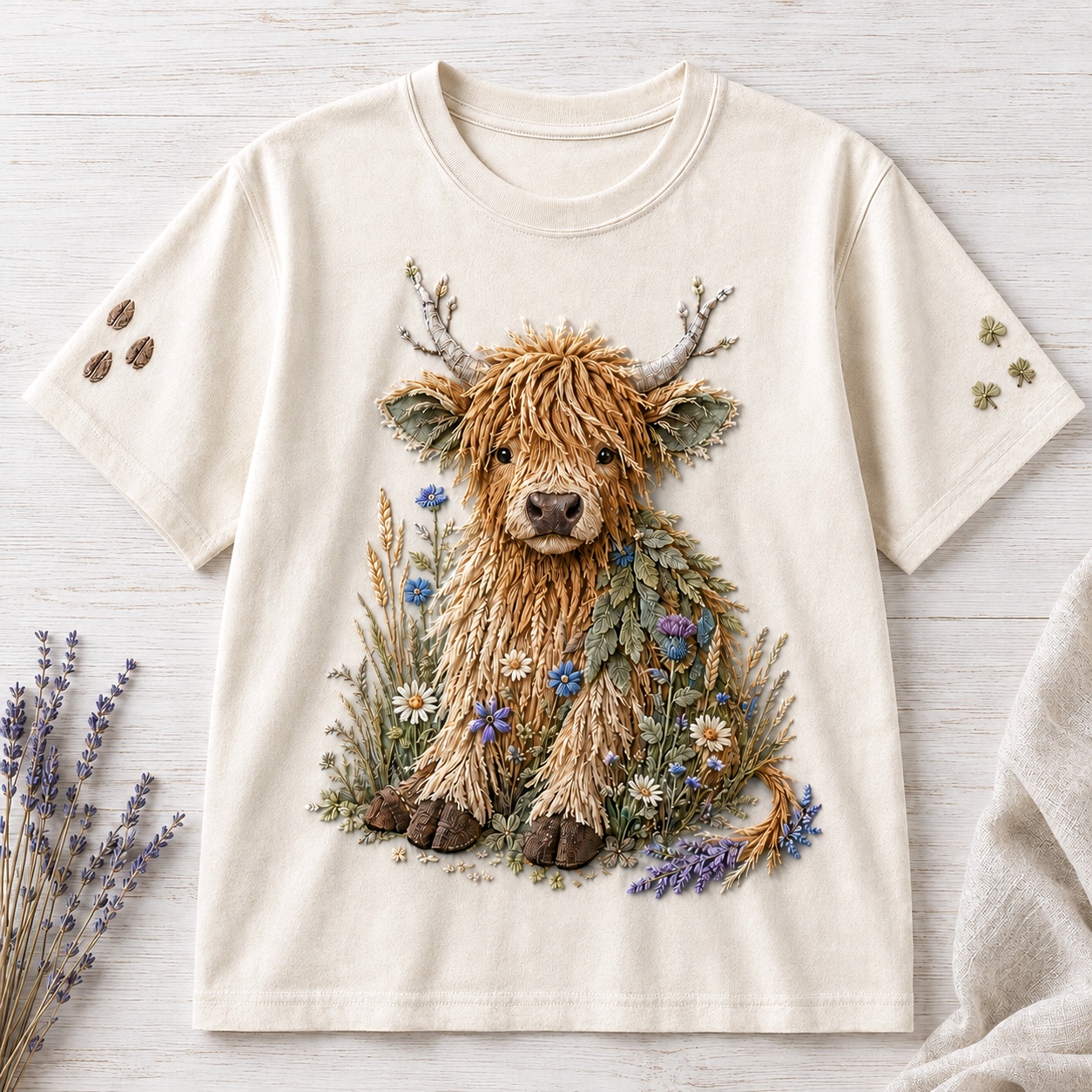 Highland Cow Wildflower Tee