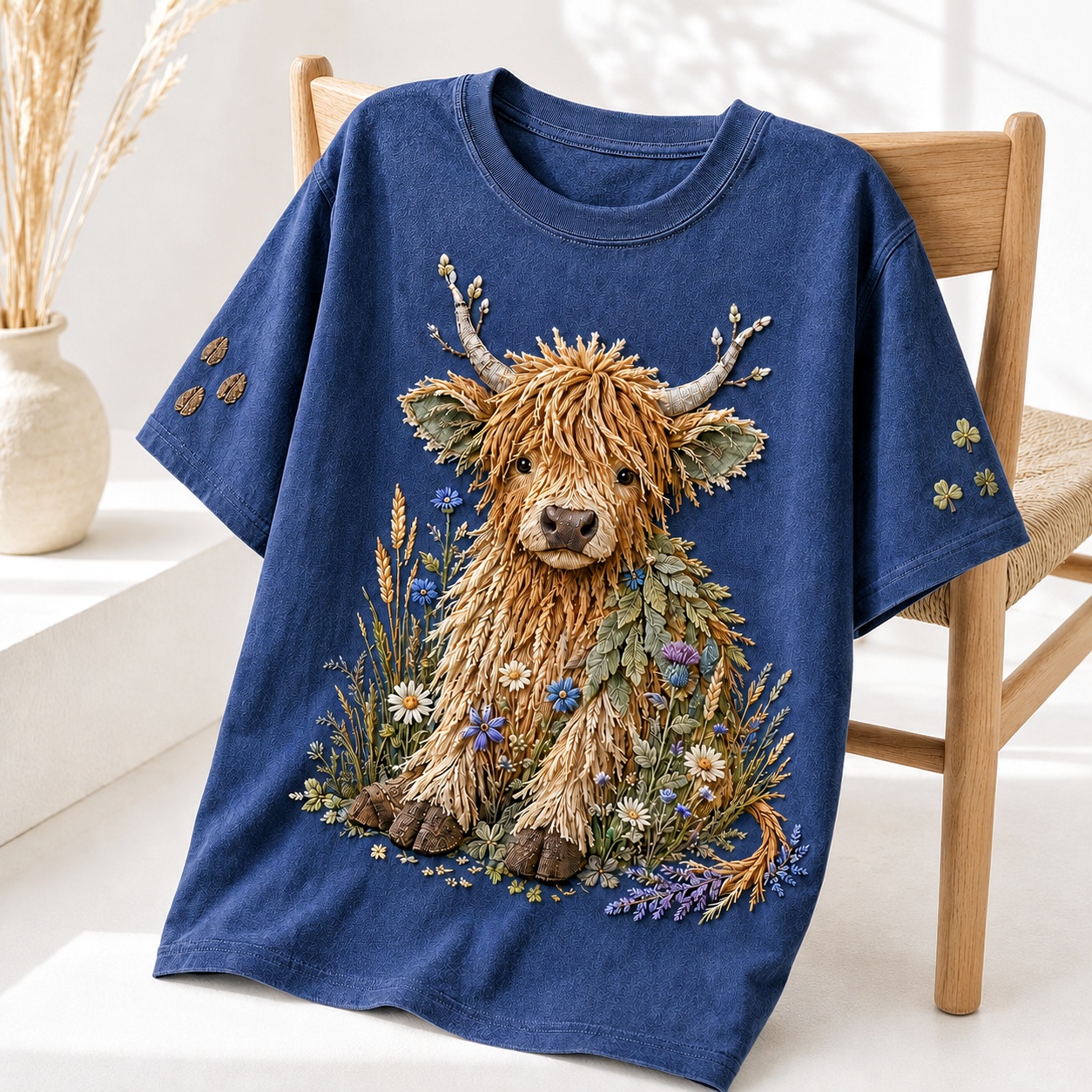 Highland Cow Wildflower Tee