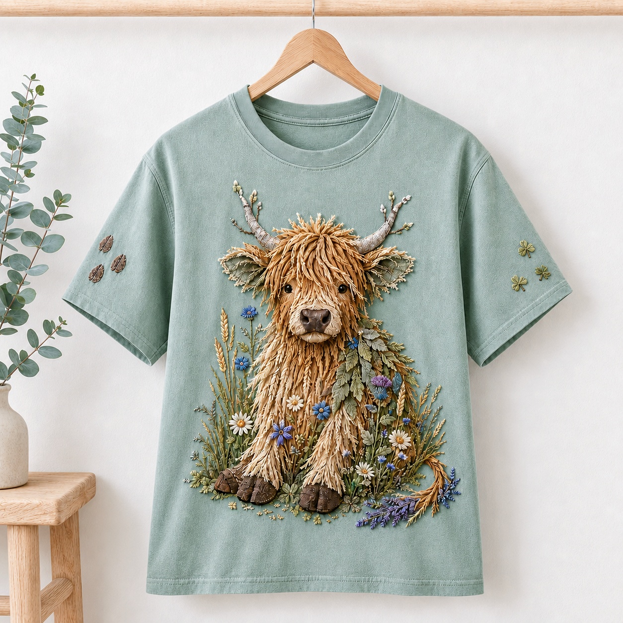 Highland Cow Wildflower Tee
