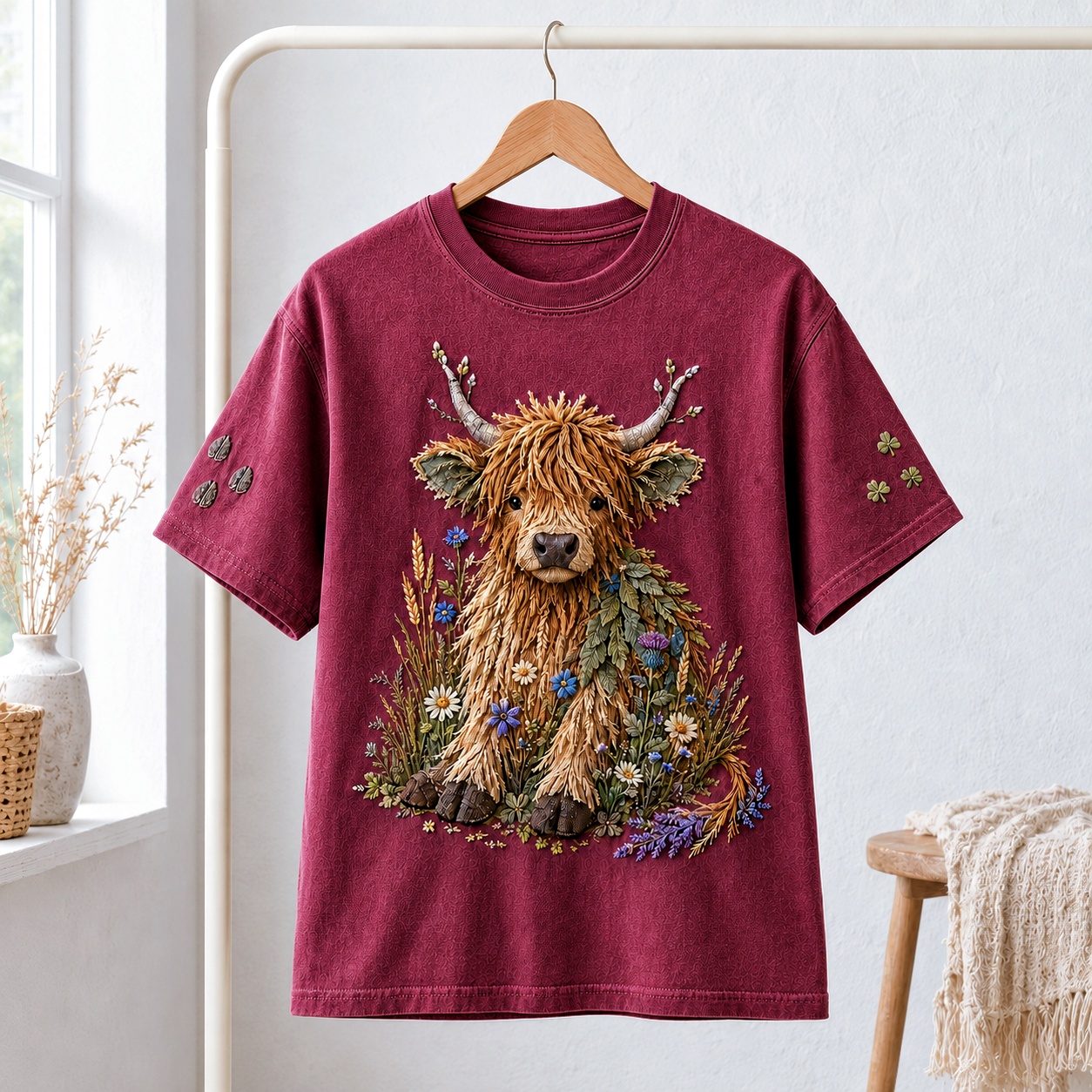 Highland Cow Wildflower Tee
