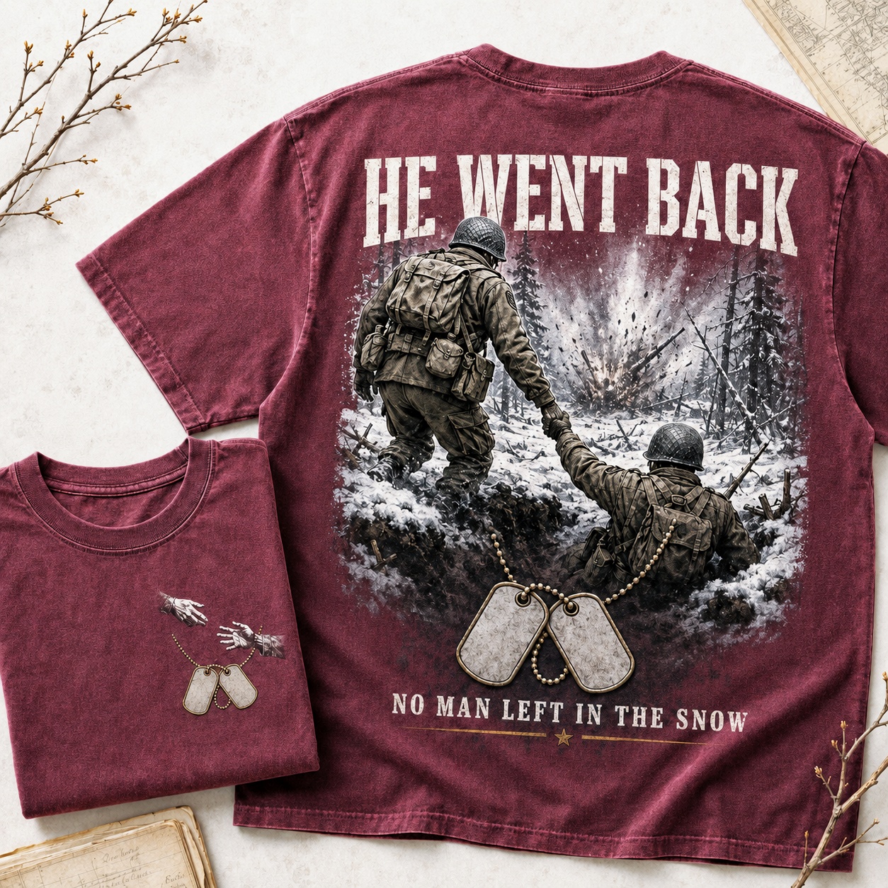 He Went Back Military Brotherhood Tee
